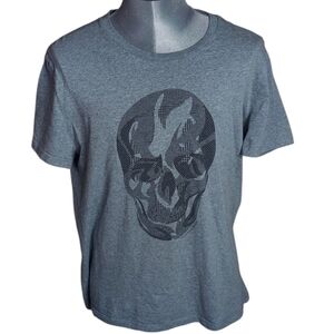 Alexander McQueen | Skull Pleated Herringbone Logo | Slim Fit | Light Grey Tee